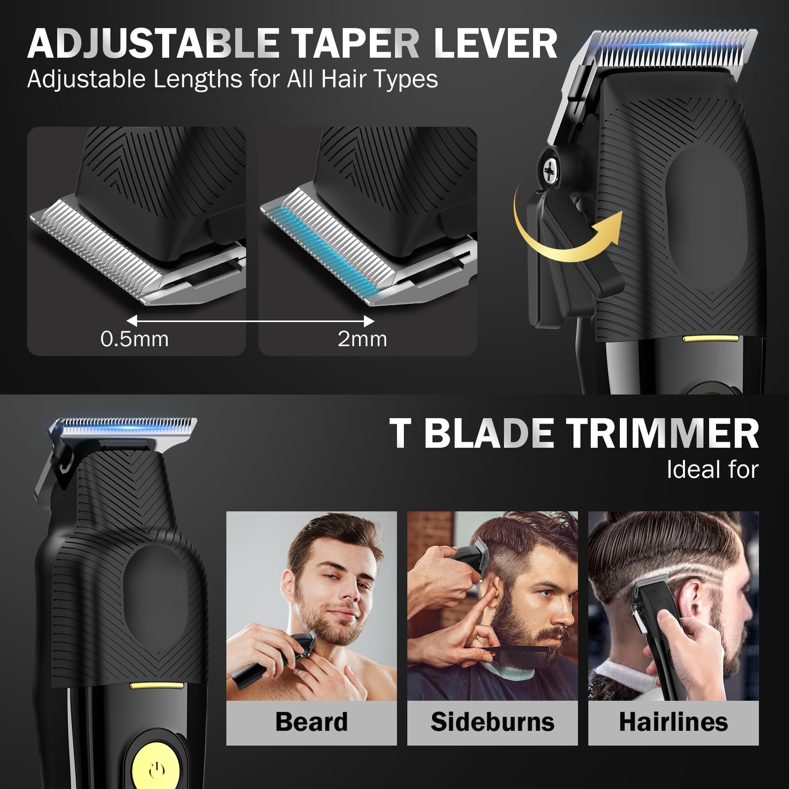 ufree hair clippers precision trimmer t-blade for detailed beard shaping