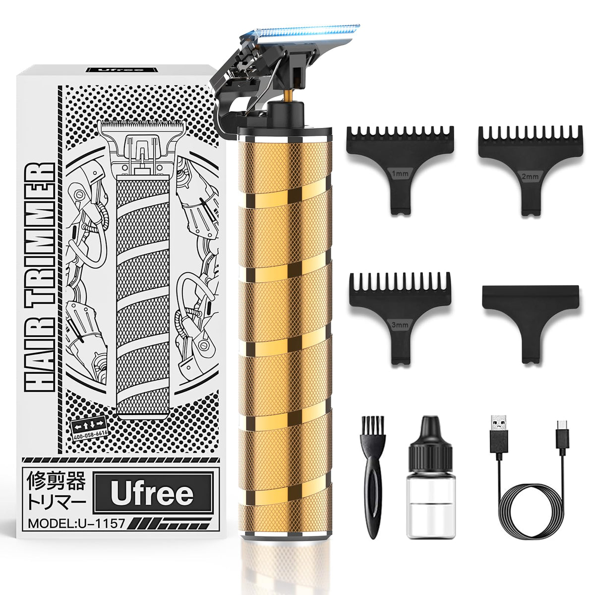 Ufree hair trimmer T-blade close-up highlights precise fades and sharp lines