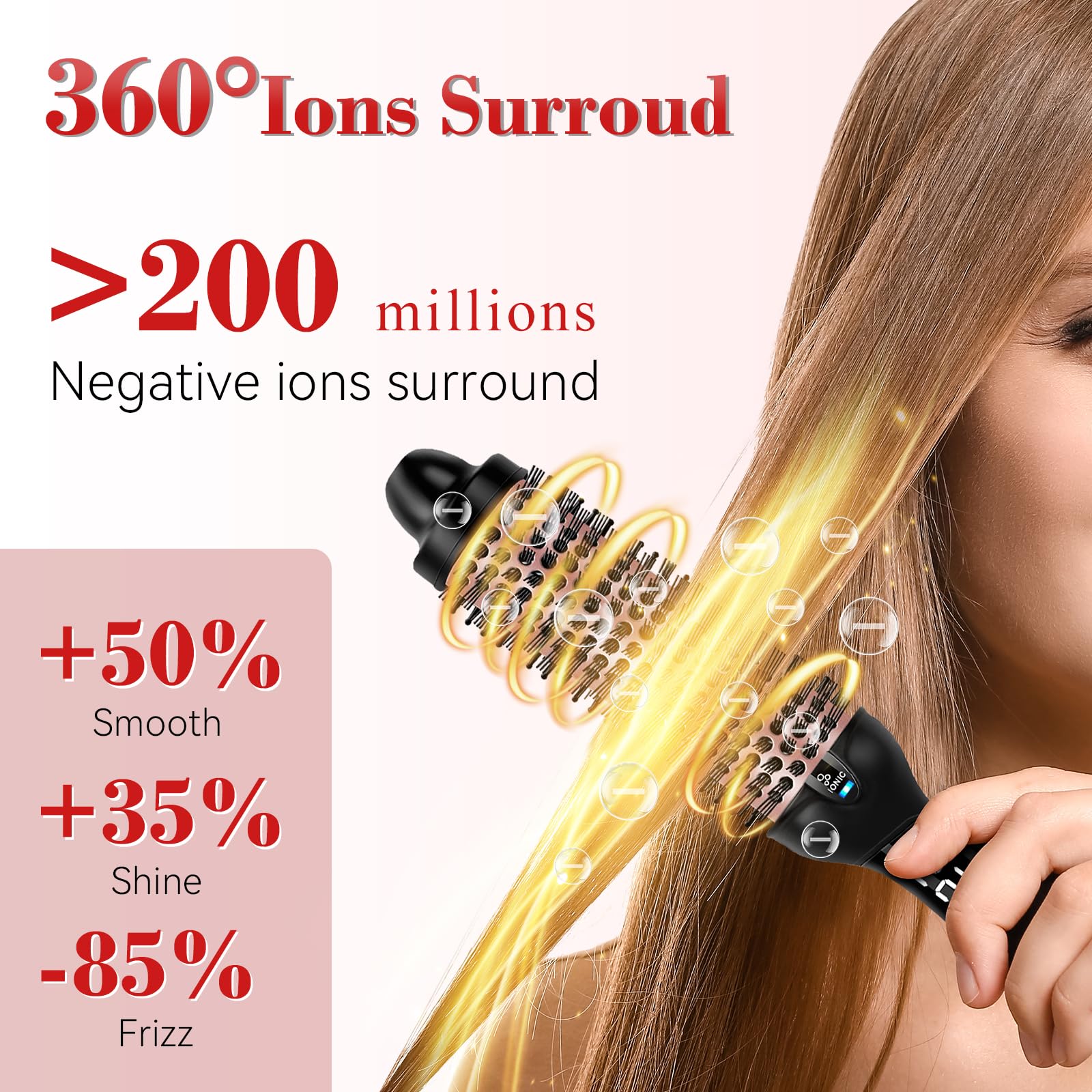 3-in-1 styling with Ufree Ionic Thermal Brush for curls and straight looks