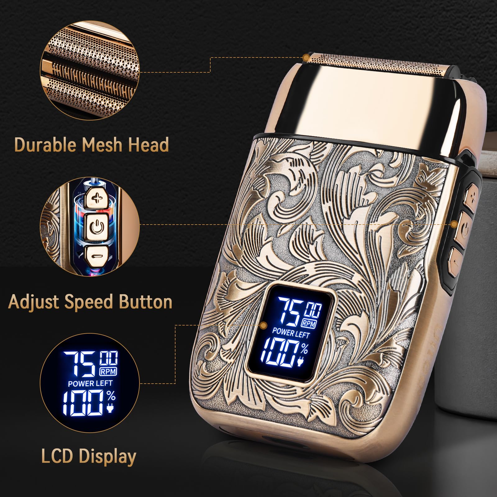Ufree razor LCD display shows battery and speed at a glance.