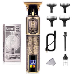 Ufree professional beard-trimmer close-up showing precise zero-gap trimming