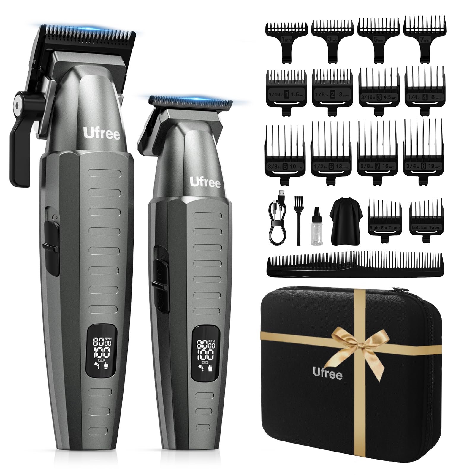 Ufree professional hair clippers with bag demonstrating portable grooming kit for convenient home use