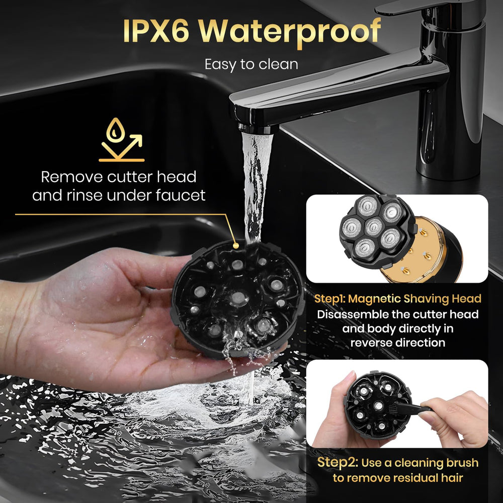 Ufree removable magnetic shaver head for quick cleaning
