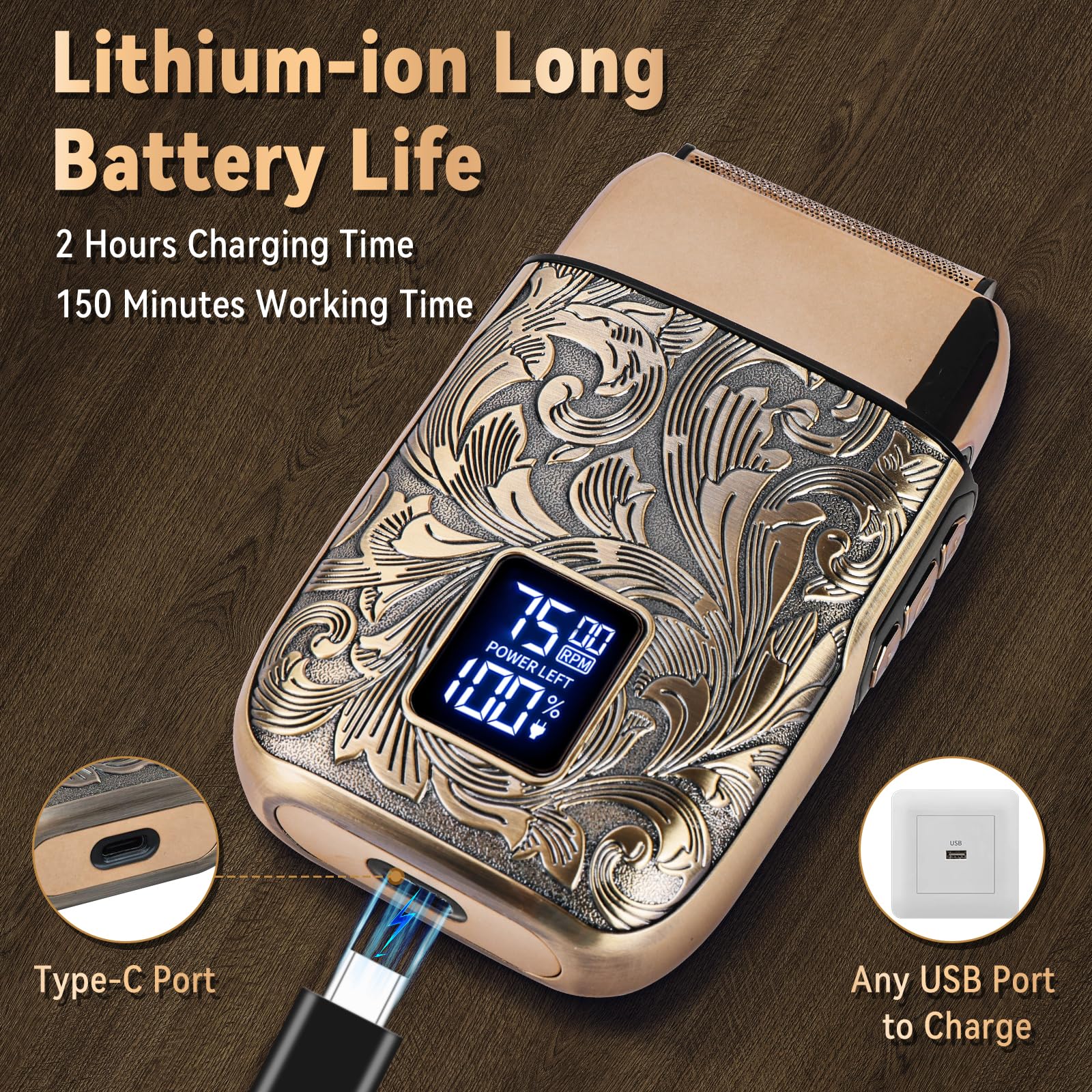 Ufree three-speed dial enables a customizable shaving experience.
