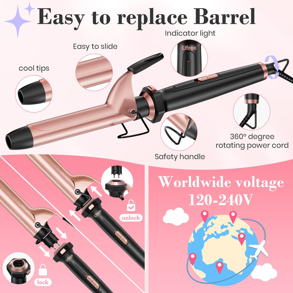 Ufree two clips keep sections in place for precision curling