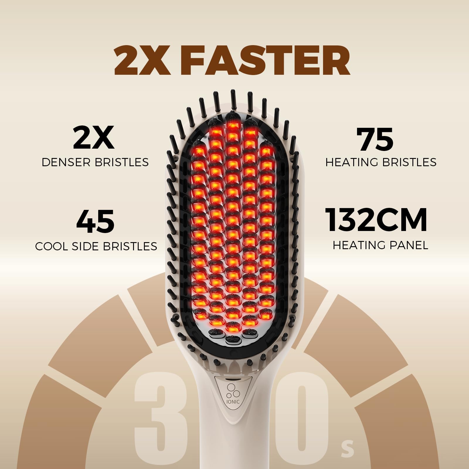 Ufree Upgraded Hair Straightener Brush five temperature settings for versatile styling