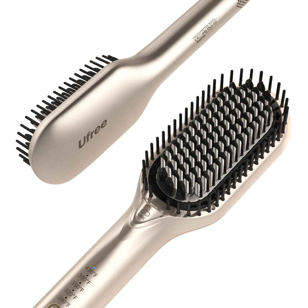 Ufree Upgraded Hair Straightener Brush dense bristles enable faster styling