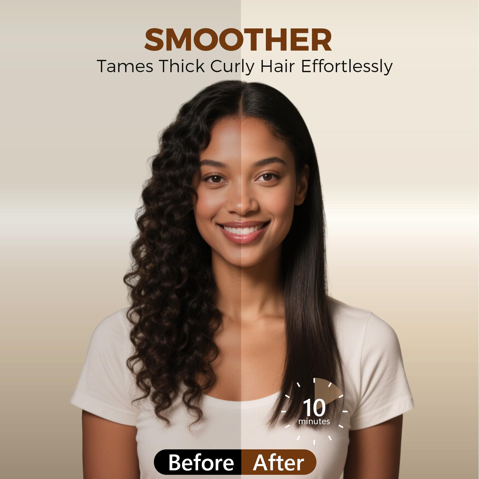 Ufree Upgraded Hair Straightener Brush ionic tech reduces frizz and adds shine