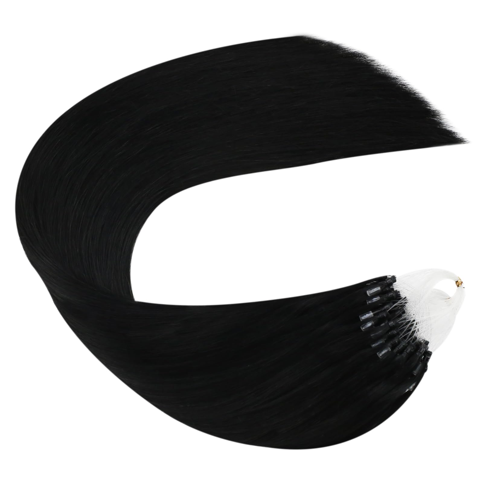 Ugeat wedding-ready look with long black extensions.