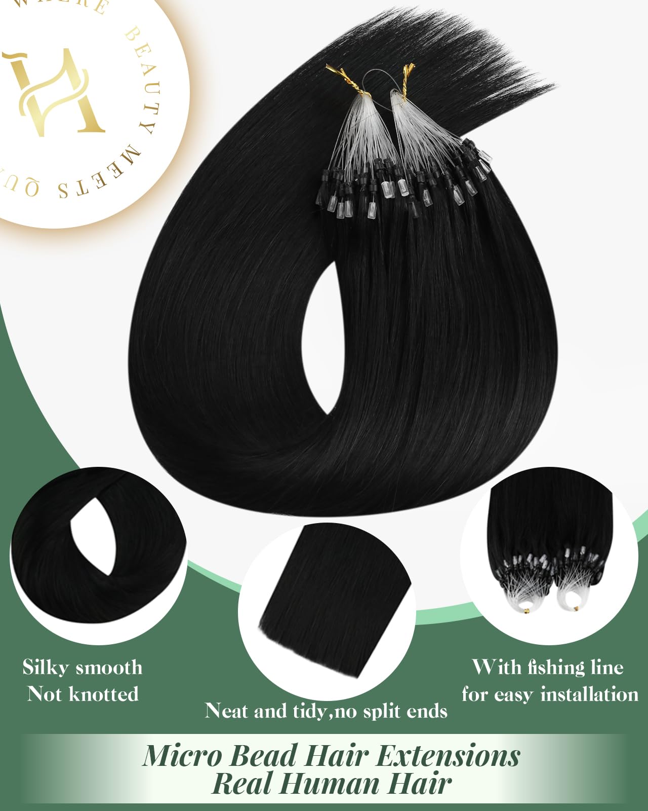 Ugeat microlink remy human hair close up highlights seamless fullness