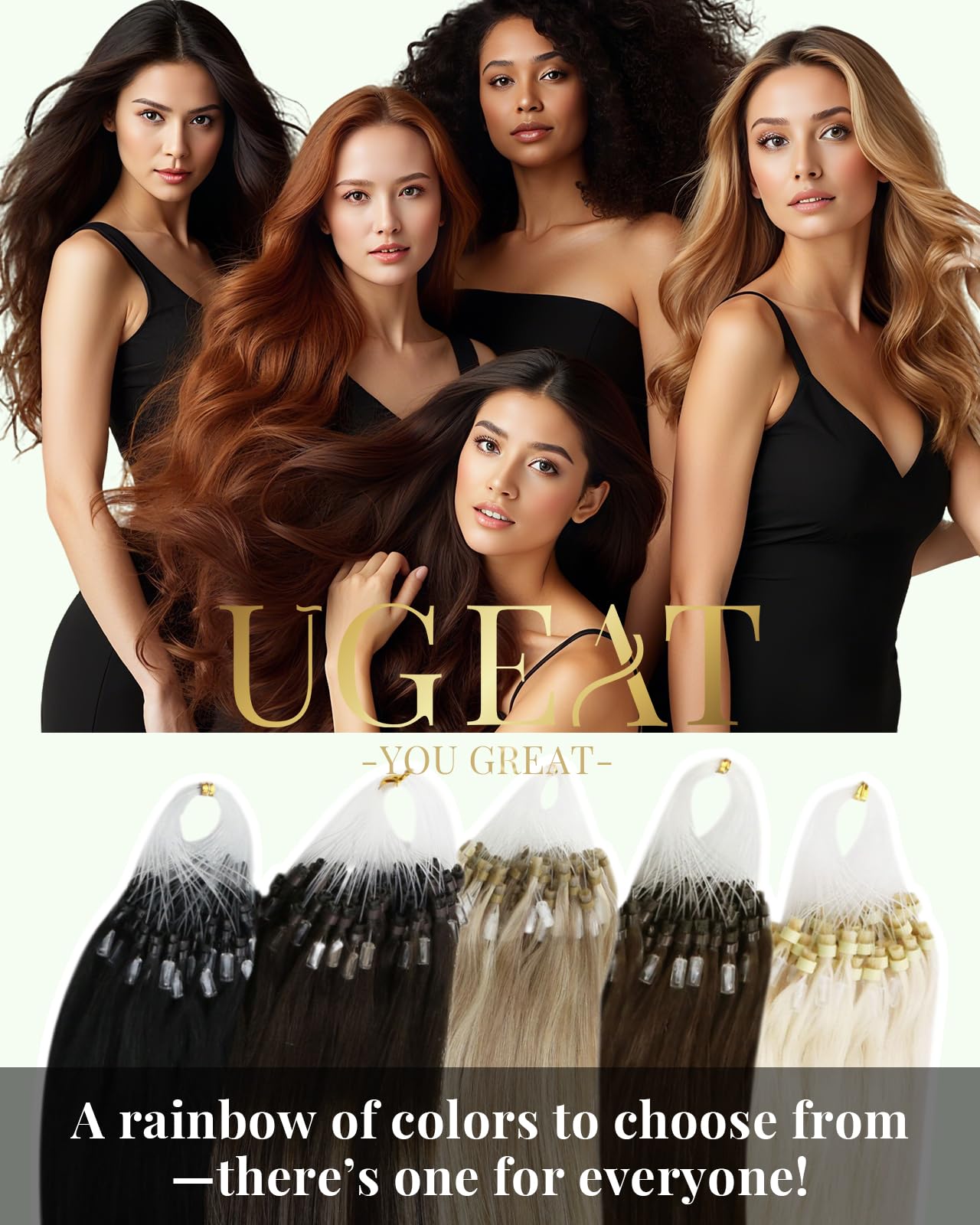 Ugeat remy hair close up shows natural shine and softness