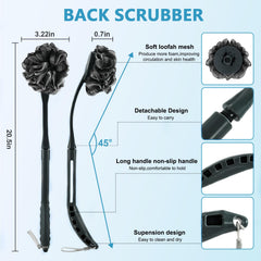 UHIAGREE loofah handle with 20.5-inch reach for hard-to-reach areas