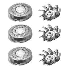 UICINOY replacement head for electric shaver showing durable steel for a close shave.