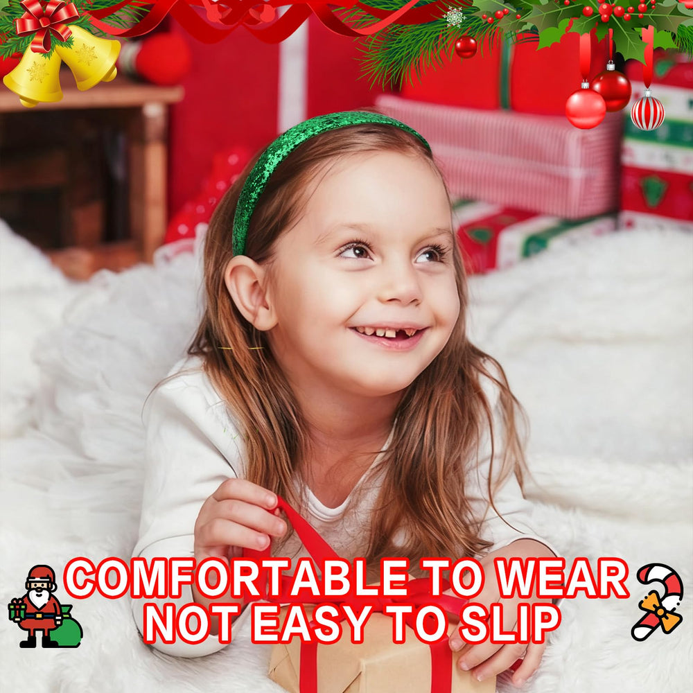 Uintoon Christmas headbands set in three colors for seasonal wear.