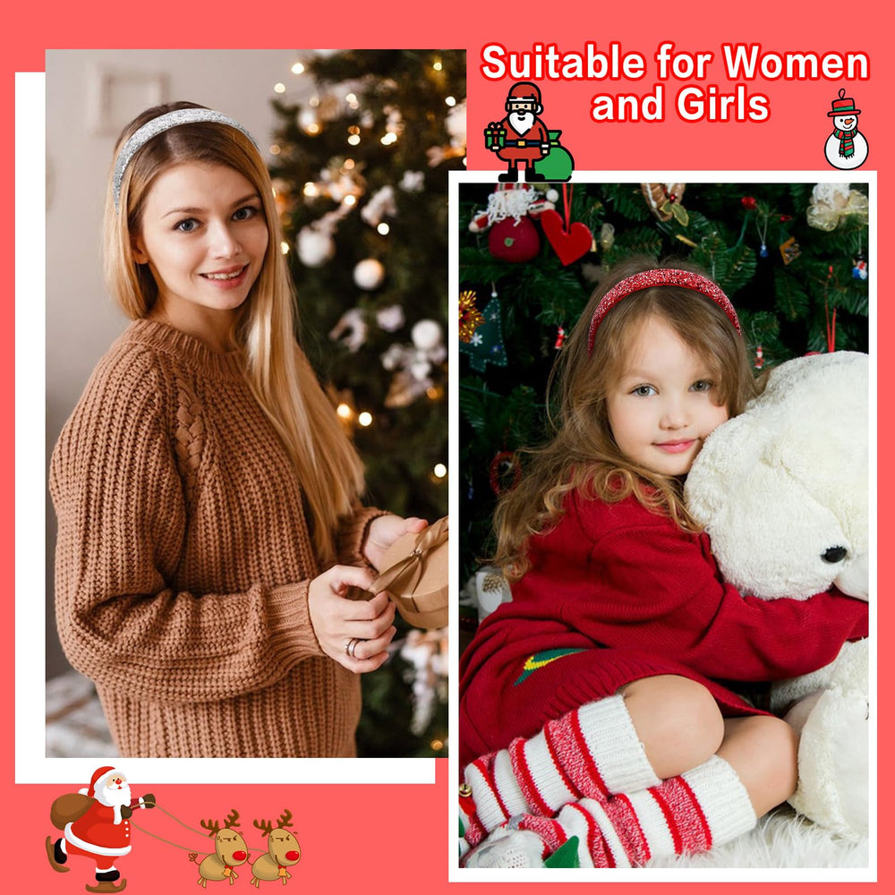 Uintoon glitter headbands pack provides versatile everyday and holiday looks.