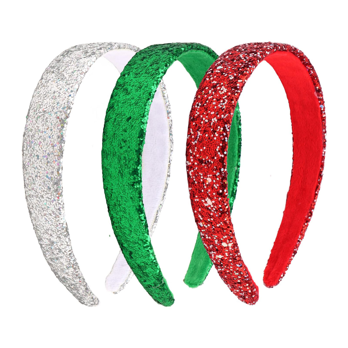 Uintoon green glitter headband adds festive sparkle to outfits.