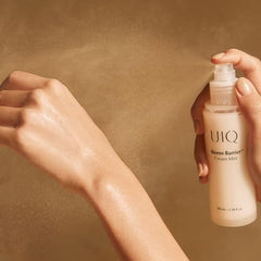 UIQ Biome Barrier Cream Mist cream layer blends into skin for balanced texture.