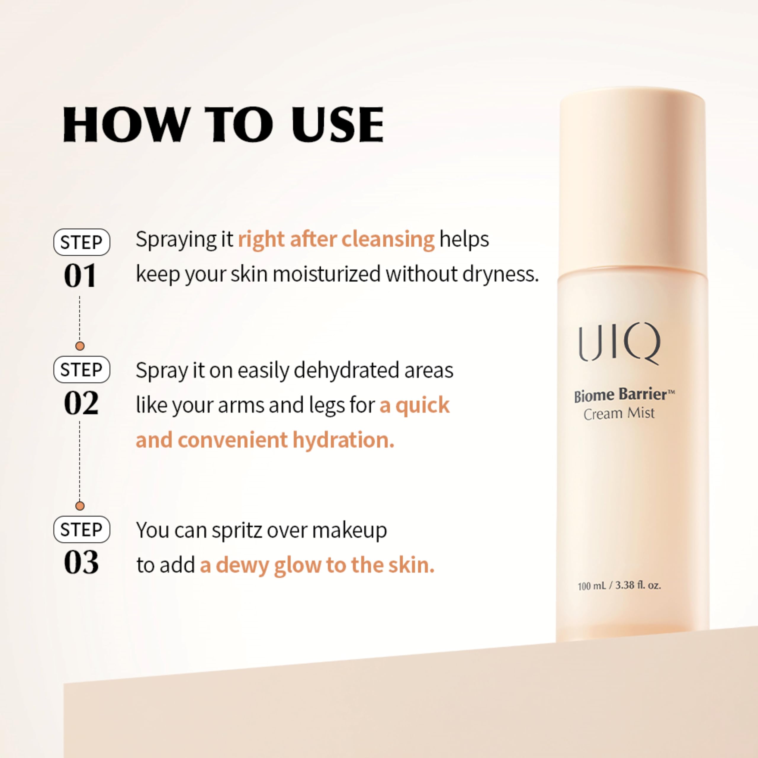 UIQ Biome Barrier Cream Mist with Selected biome_Gen 501 supports a resilient barrier.