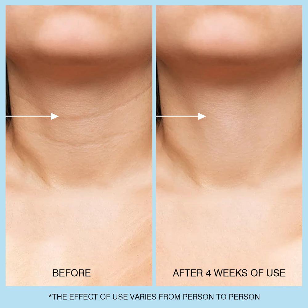 UJhay Neck Cream caffeine pump close-up for refreshed-looking skin.