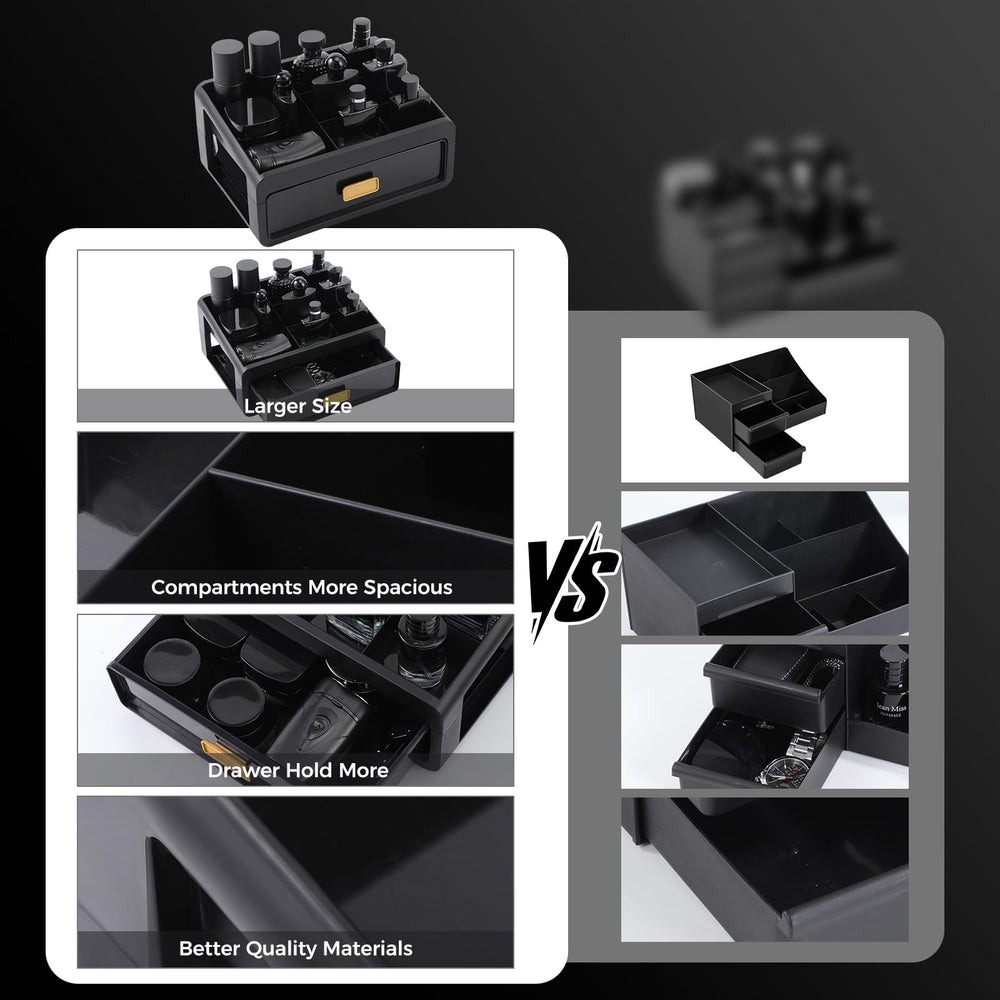UJQSUN under-sink organizer creates tidy vertical storage for men’s products.