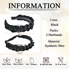 Ukithairtinsel braided headband teeth detail secures hairstyle with non-slip grip.