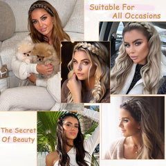 Ukithairtinsel elastic adjustable headband for a comfortable fit across head sizes.