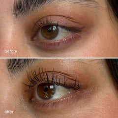 UKLASH close-up of serum texture with droplets, showing peptide-rich hydration