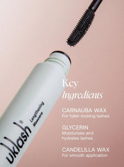 UKLASH open tube texture shot highlighting smooth, clump-free mascara formula