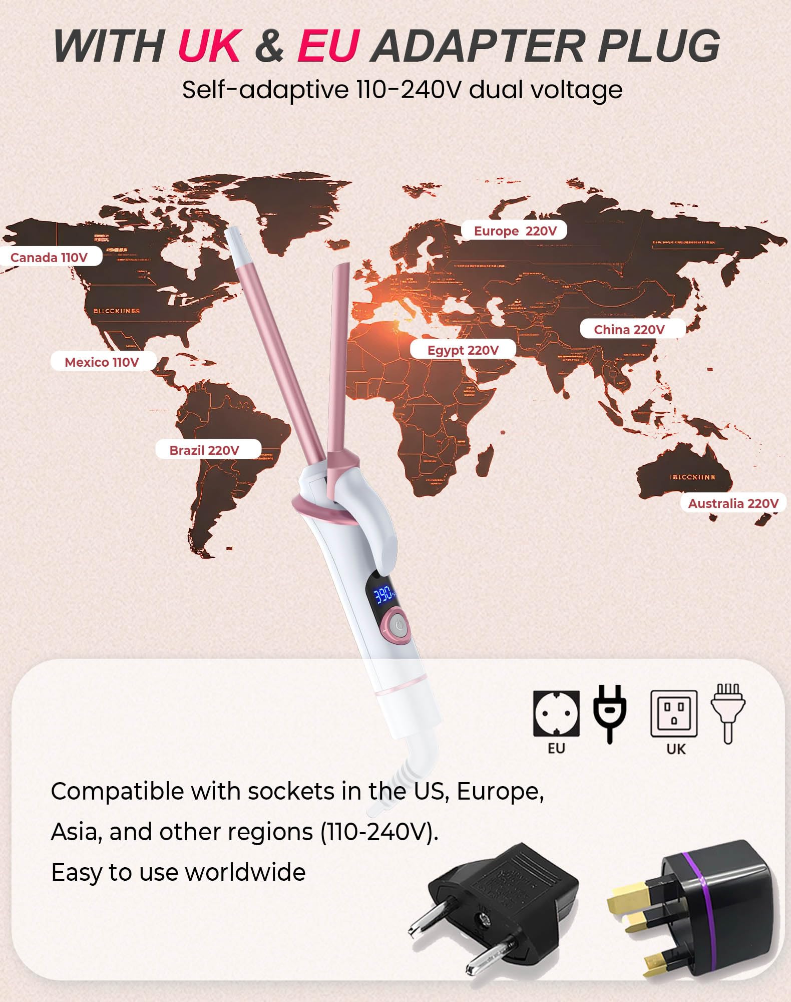 UKLISS lock mode travel iron prevents accidental operation during transit.