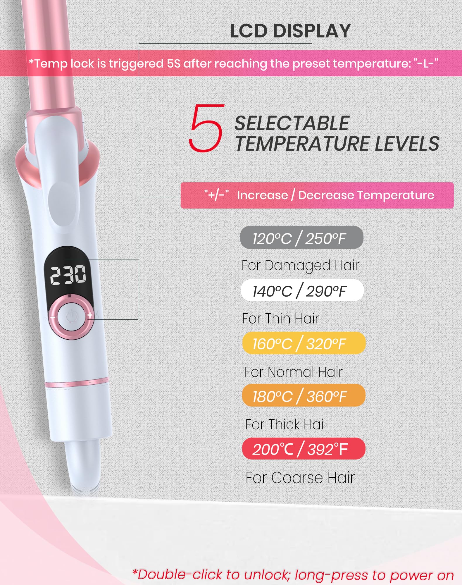 UKLISS mini curling iron dual-voltage 110-240v supports worldwide styling