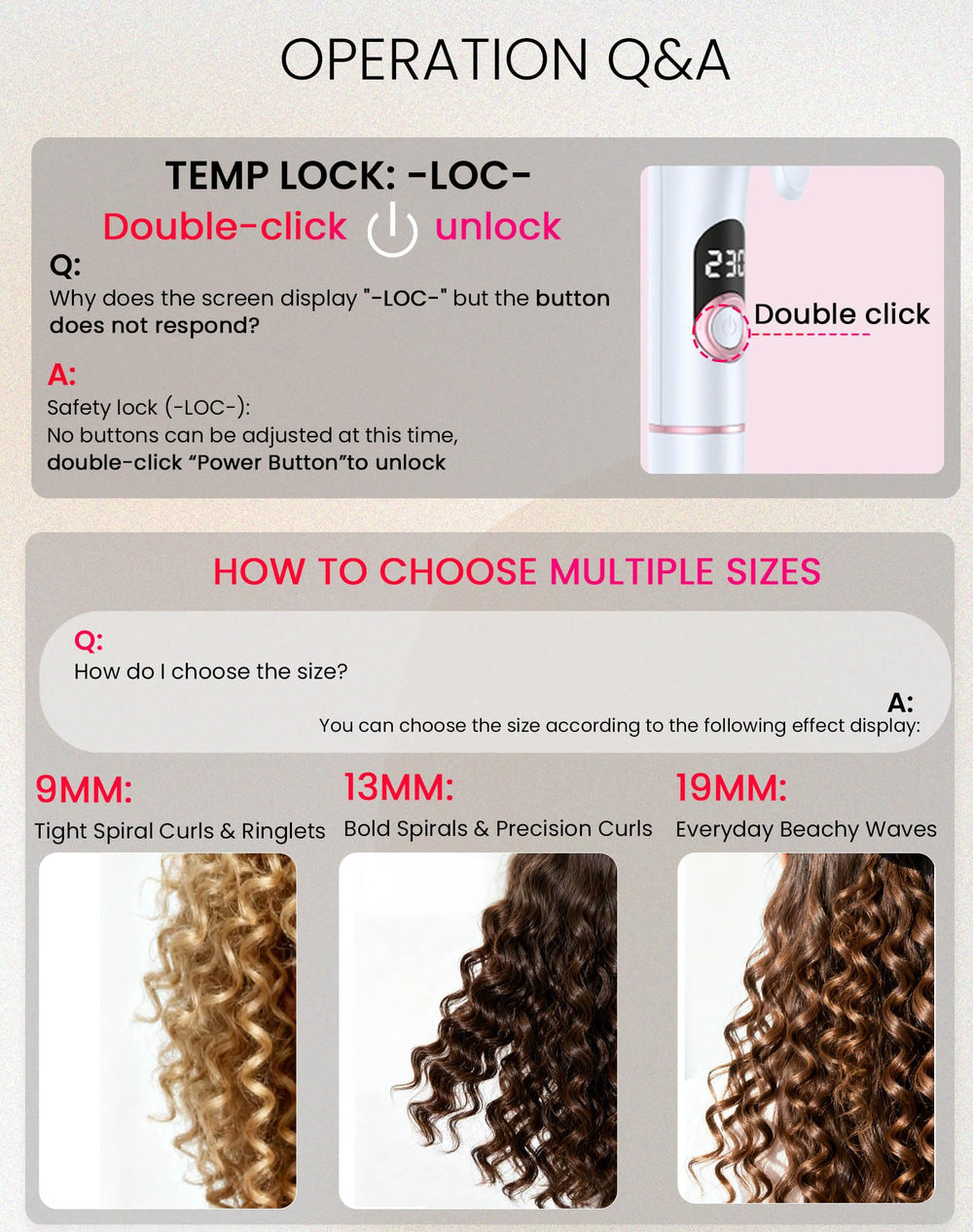 UKLISS mini curling iron creates tight corkscrew curls with a 3/8 inch barrel.