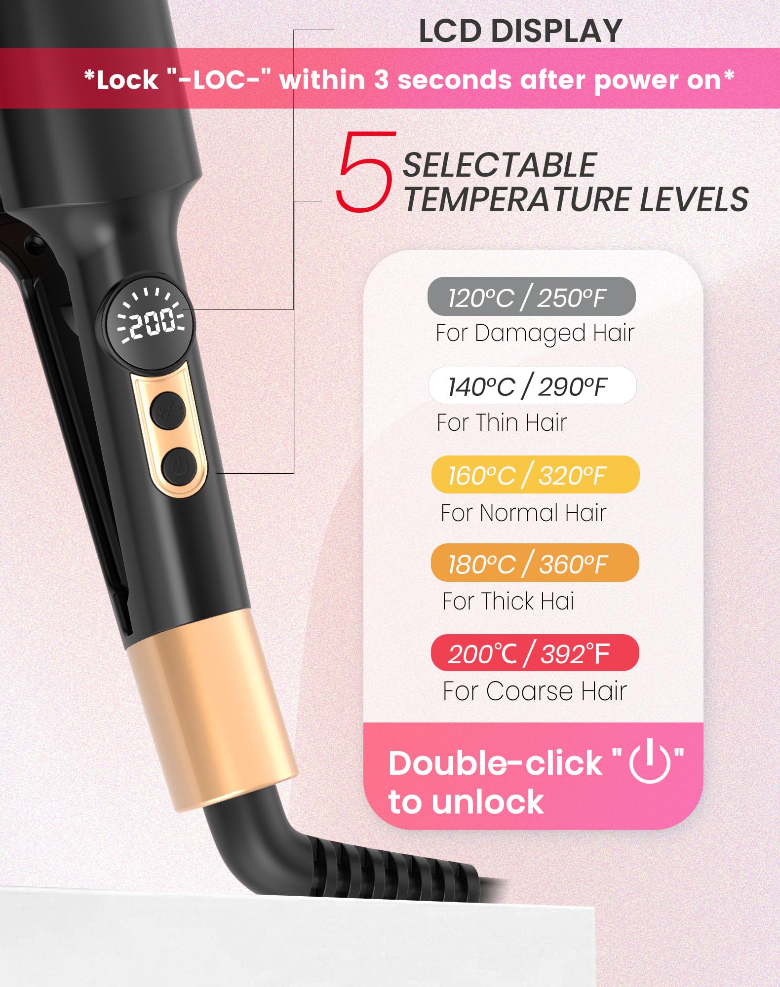 UKLISS Mini Waver anti-scald design protects hands during use
