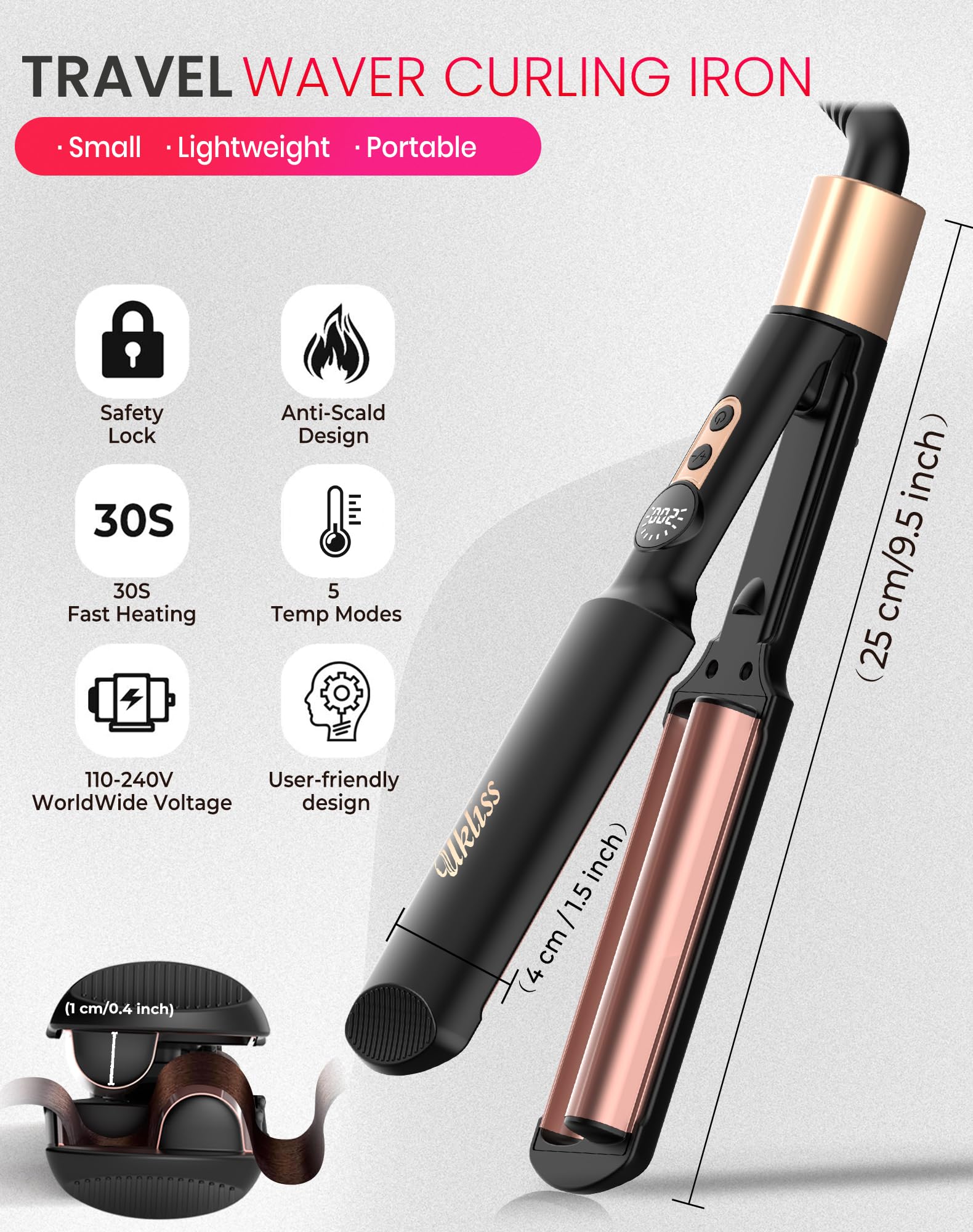 UKLISS Mini Waver auto-off after 30 minutes for safety