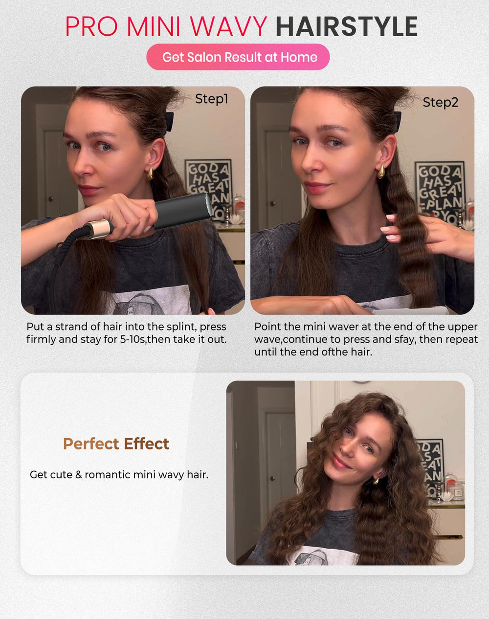UKLISS Mini Waver five temperature levels for customizable results