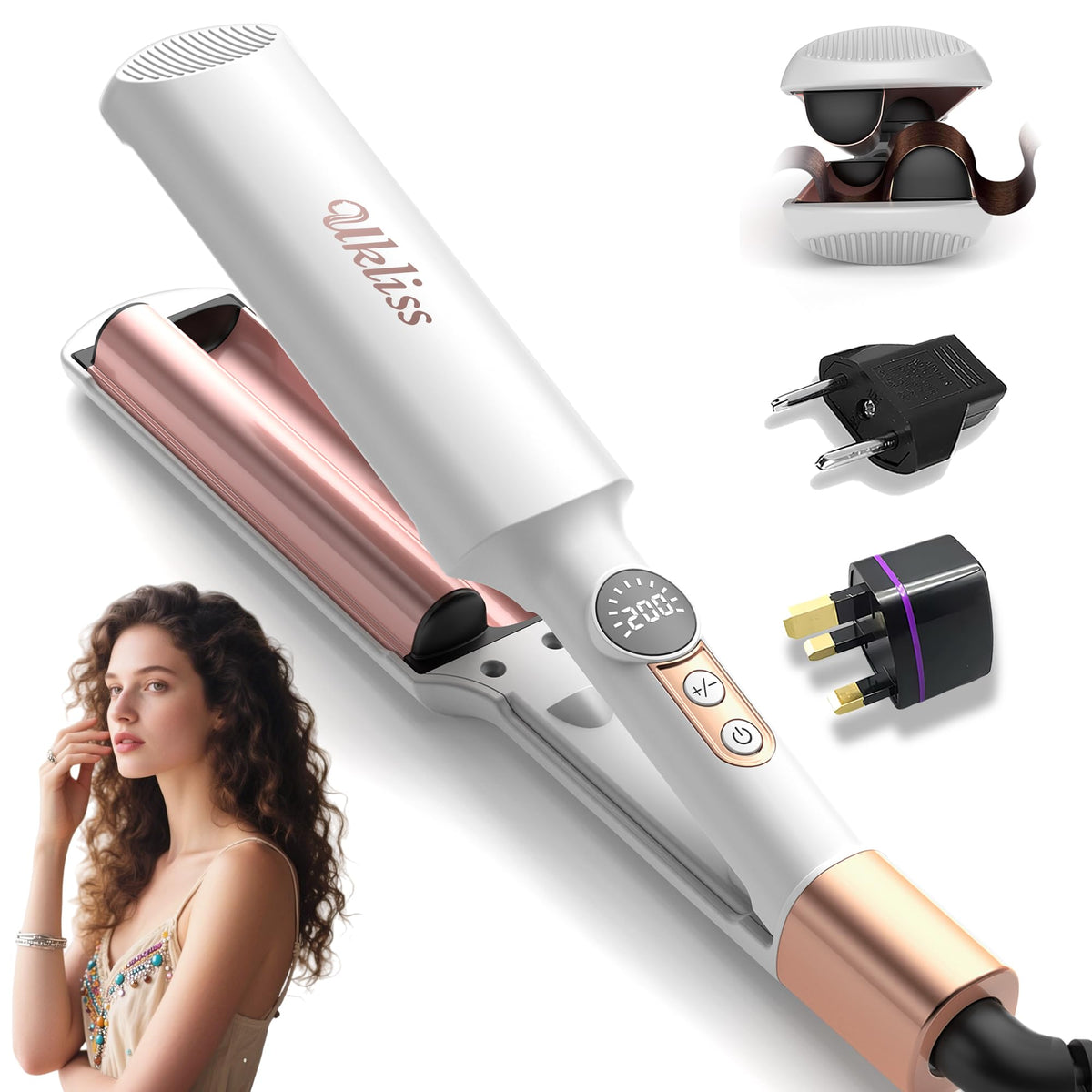 UKLISS Mini Waver heat up time indicator shows quick styling possibilities
