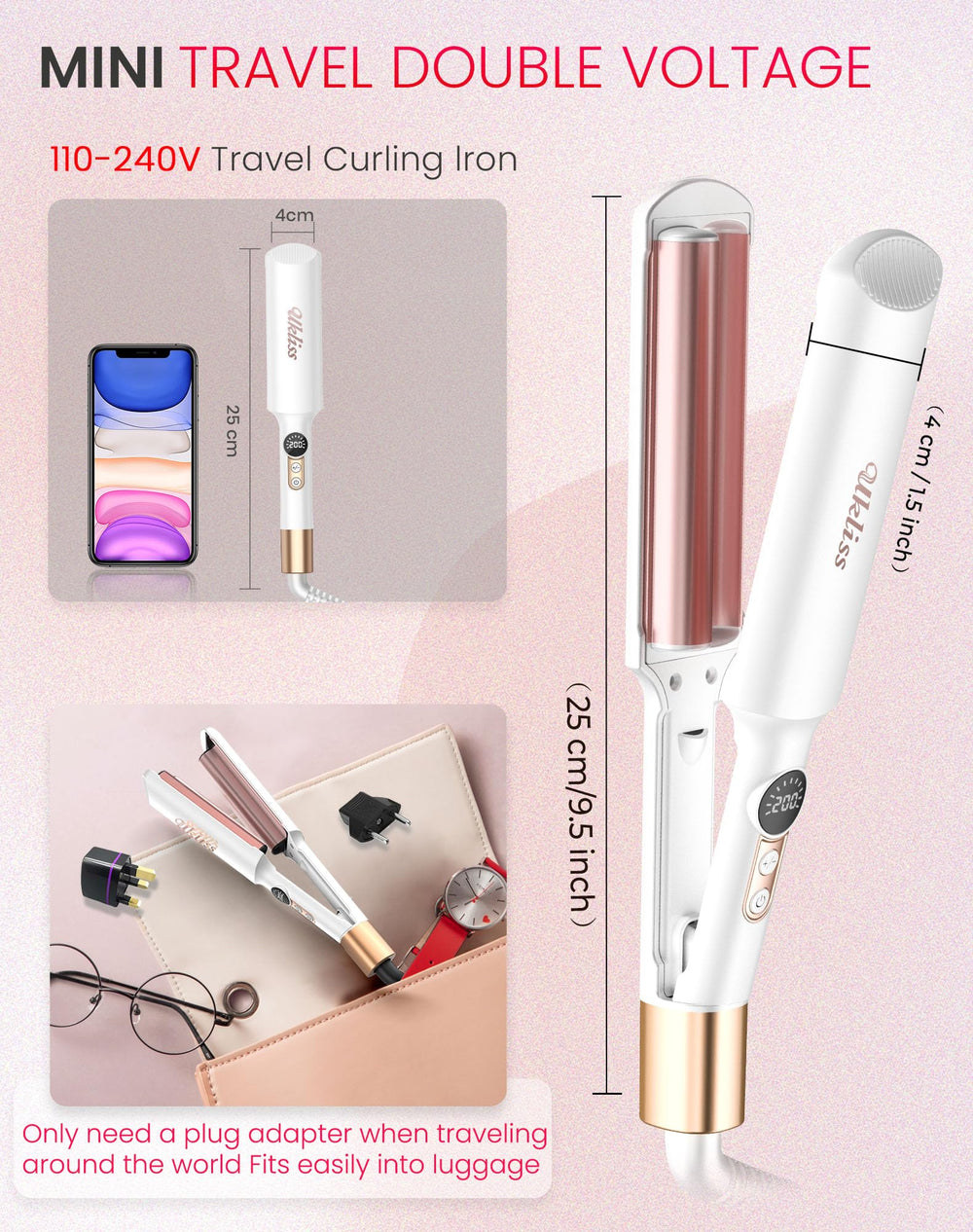 UKLISS Mini Waver negative ion tech reduces frizz for smooth results