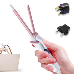 UKLISS small-barrel iron travel size close-up, compact for on-the-go curls.