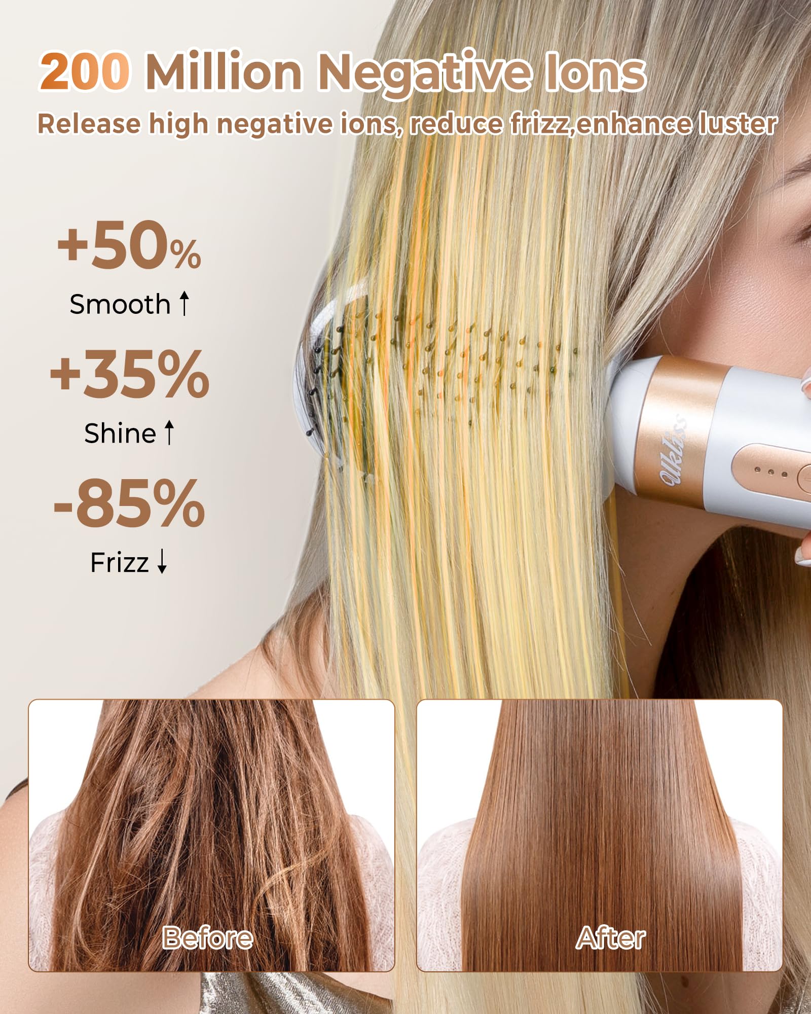 UKLISS straightening comb smoothing and straightening with heat