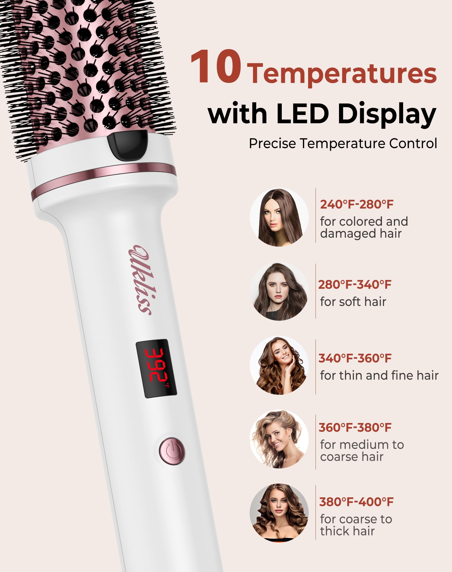 UKLISS Thermal Brush ionic ceramic barrel delivers silky finish
