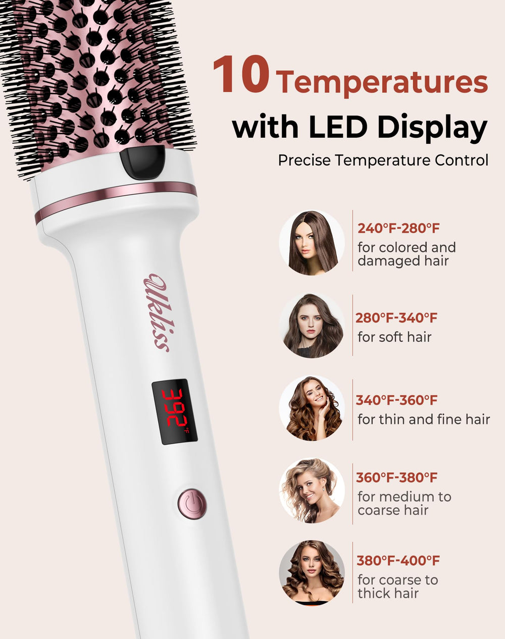 UKLISS Thermal Brush ionic ceramic barrel delivers silky finish