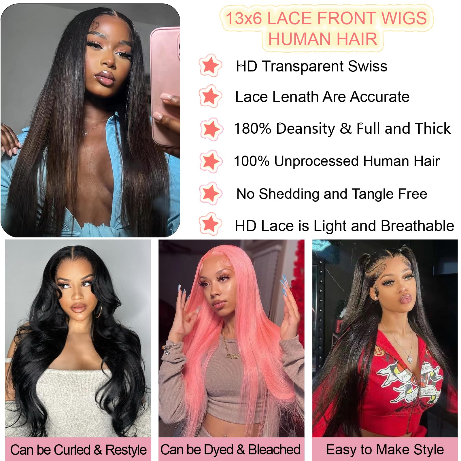 UKOWN 13x6 lace-front wig cap details highlight secure fit and adjustability