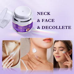UKVOA retinol neck cream being applied to neck for smoother texture