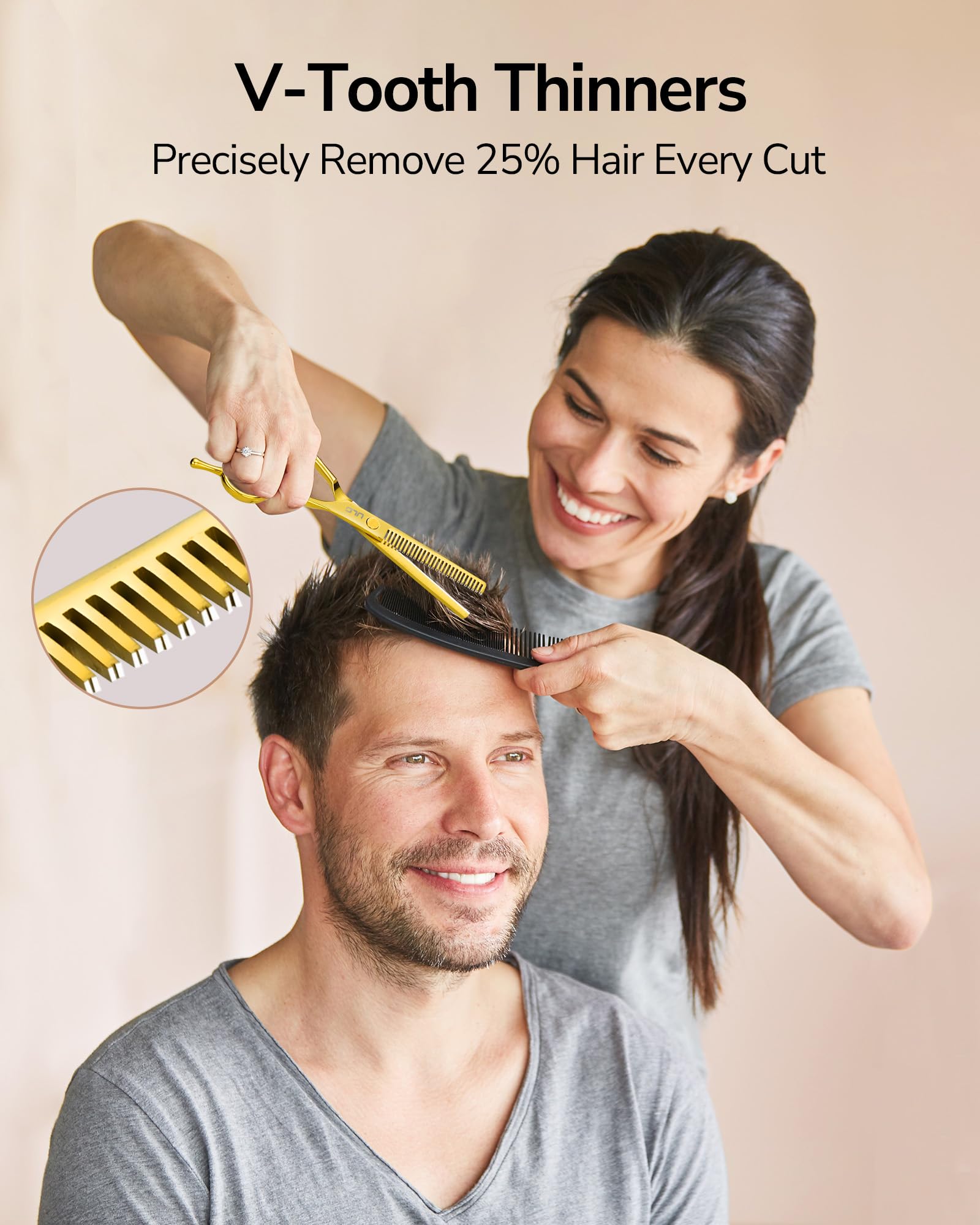 ULG styling comb and sectioning clips arranged for precise home barbering