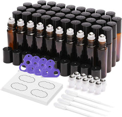 ULG essential oil roller bottles pack: 10ml amber glass for travel-friendly oil blends.