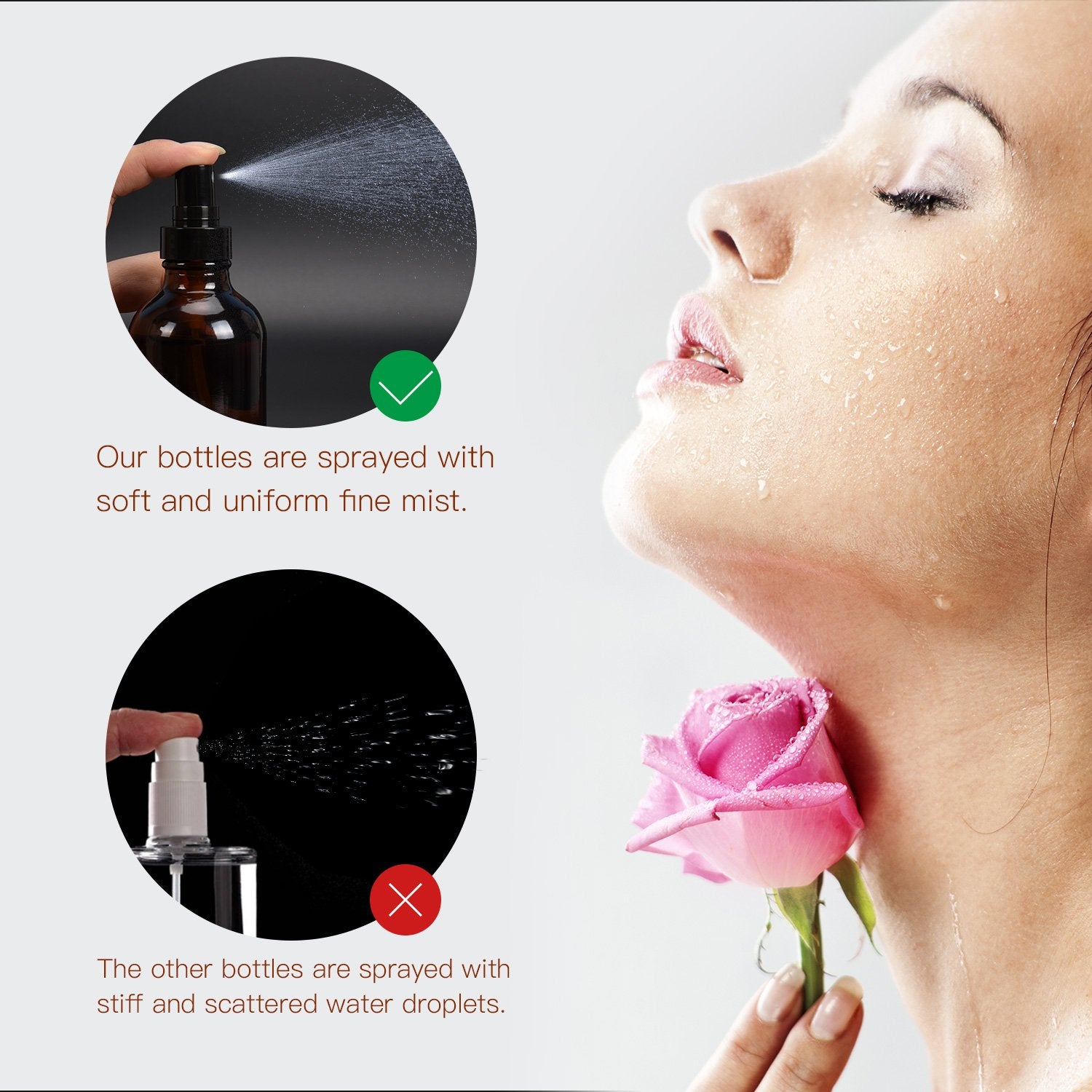 ULG glass bottle with cap and label stickers enables easy scent customization.