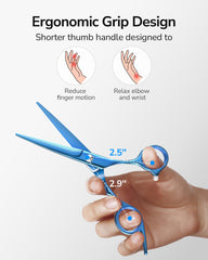 ULG scissors pivot with sapphire accent enhances aesthetics and professional feel.
