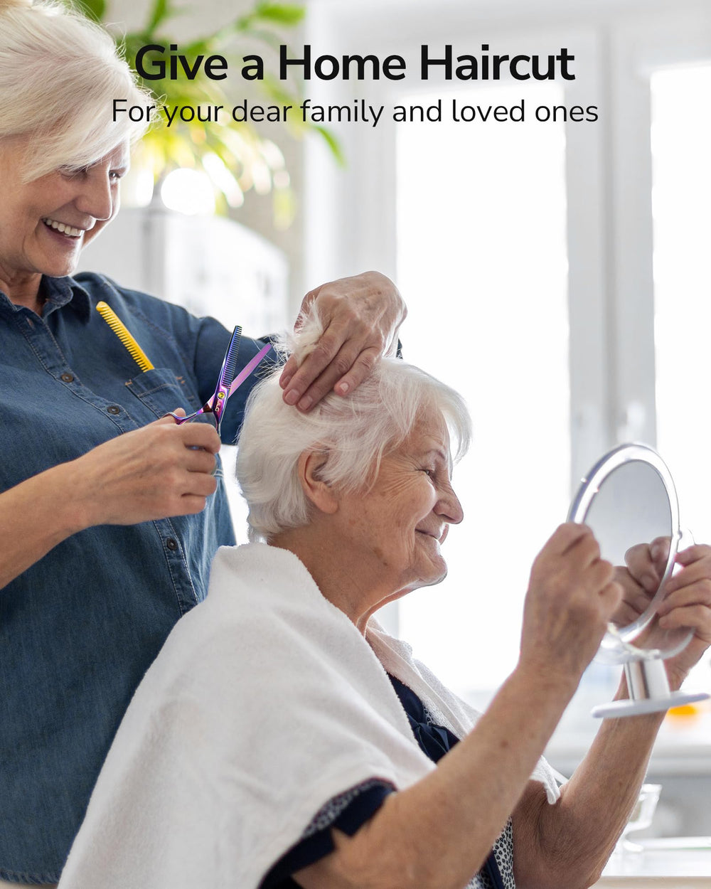 ULG 6.5-inch thinning scissors ideal for salon and home hair texturizing.