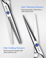 ULG thinning shears 30 teeth close-up showing even thinning and texture.