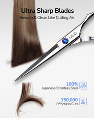 ULG Japanese stainless steel blades close-up emphasizes durable sharp performance.