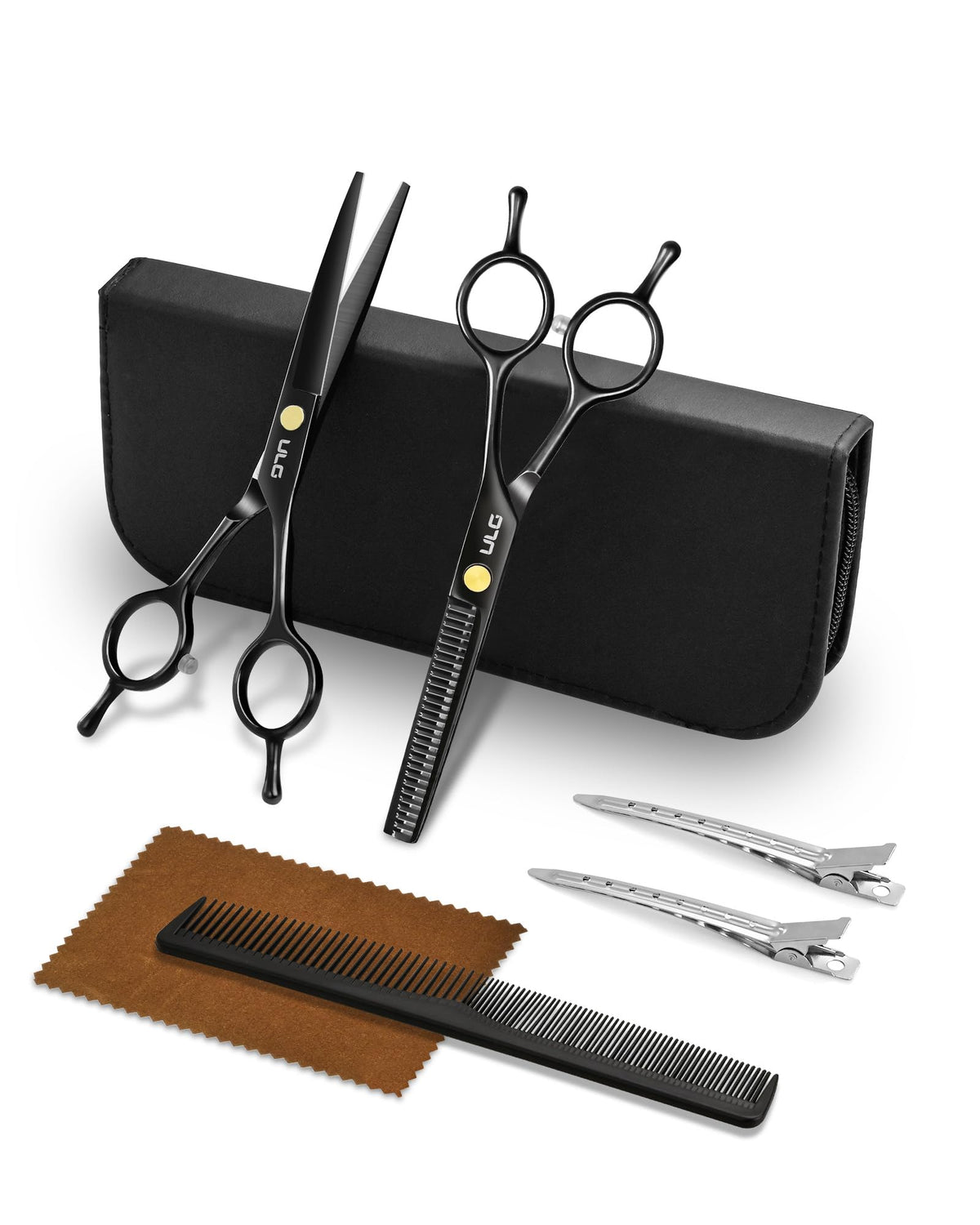 ULG professional hair cutting scissors 6.5-inch blade close-up for precise, clean at-home cuts